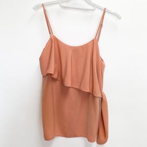 Sugarlips Spaghetti Strap Asymmetrical Ruffle Tank